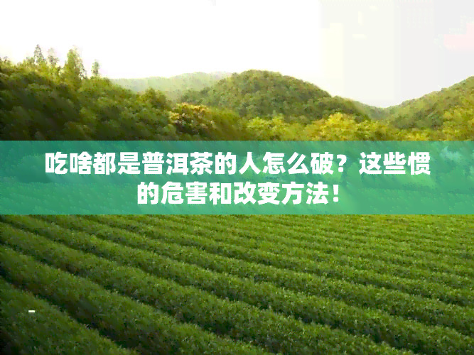 吃啥都是普洱茶的人怎么破？这些惯的危害和改变方法！