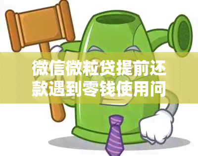 微信微粒贷提前还款遇到零钱使用问题，如何解决？