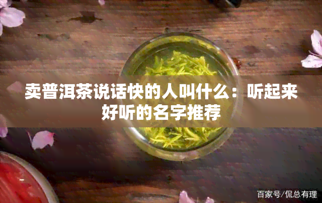 卖普洱茶说话快的人叫什么：听起来好听的名字推荐