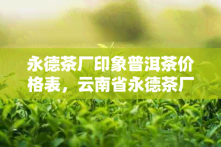 永德茶厂印象普洱茶价格表，云南省永德茶厂普洱茶价格多少？