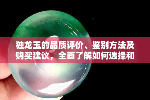 独龙玉的品质评价、鉴别方法及购买建议，全面了解如何选择和使用独龙玉