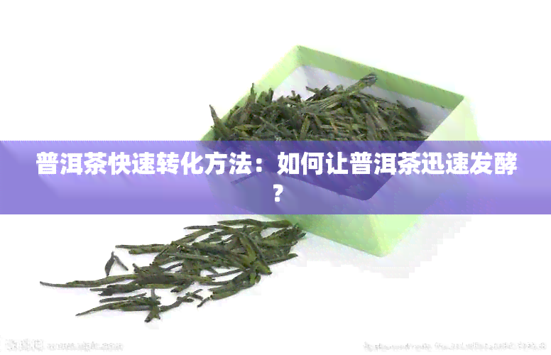 普洱茶快速转化方法：如何让普洱茶迅速发酵？