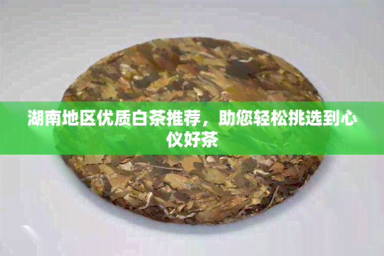 湖南地区优质白茶推荐，助您轻松挑选到心仪好茶