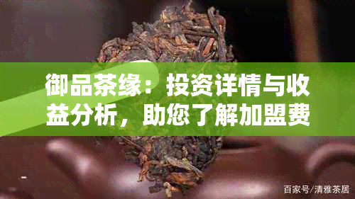 御品茶缘：投资详情与收益分析，助您了解加盟费用及利润