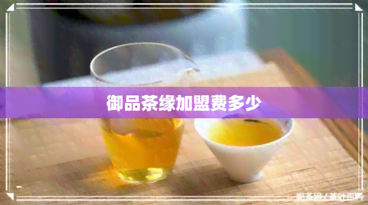 御品茶缘加盟费多少