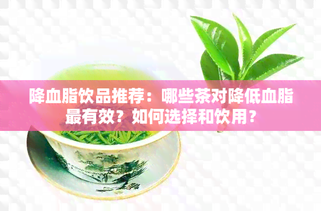 降血脂饮品推荐：哪些茶对降低血脂最有效？如何选择和饮用？