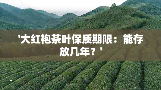 '大红袍茶叶保质期限：能存放几年？'