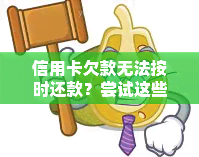 信用卡欠款无法按时还款？尝试这些方法来解决问题！