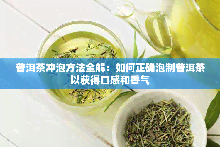 普洱茶冲泡方法全解：如何正确泡制普洱茶以获得口感和香气