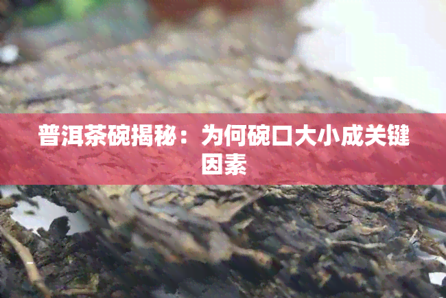 普洱茶碗揭秘：为何碗口大小成关键因素