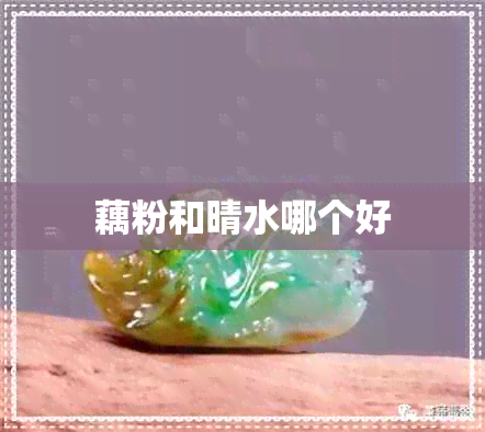 藕粉和晴水哪个好