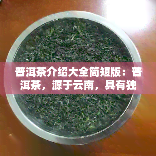 普洱茶介绍大全简短版：普洱茶，源于云南，具有独特的发酵工艺和浓口感。