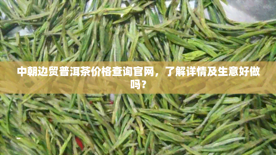 中朝边贸普洱茶价格查询官网，了解详情及生意好做吗？