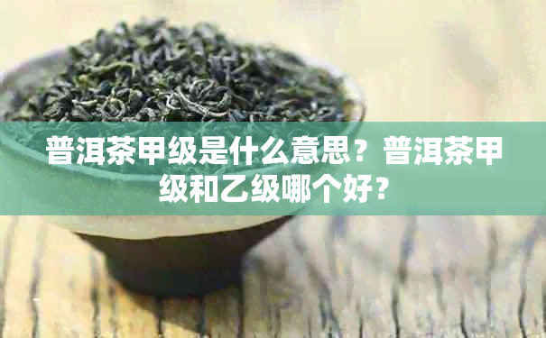 普洱茶甲级是什么意思？普洱茶甲级和乙级哪个好？