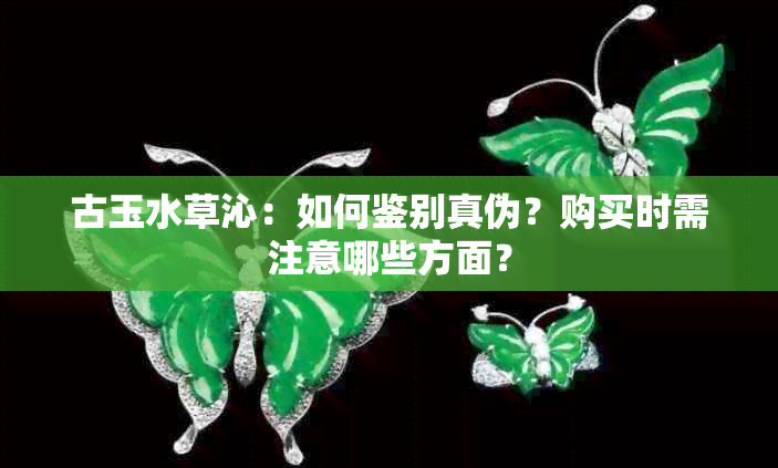 古玉水草沁：如何鉴别真伪？购买时需注意哪些方面？