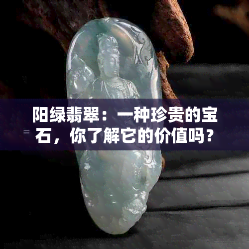 阳绿翡翠：一种珍贵的宝石，你了解它的价值吗？