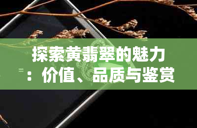 探索黄翡翠的魅力：价值、品质与鉴赏