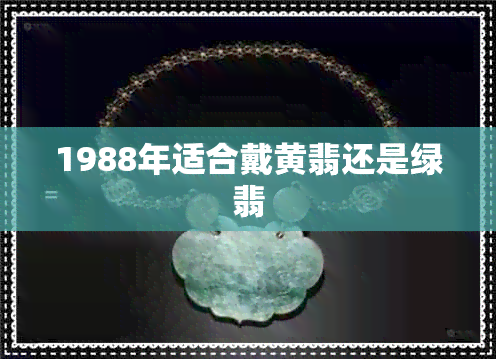 1988年适合戴黄翡还是绿翡