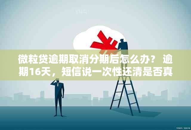 微粒贷逾期取消分期后怎么办？ 逾期16天，短信说一次性还清是否真实？