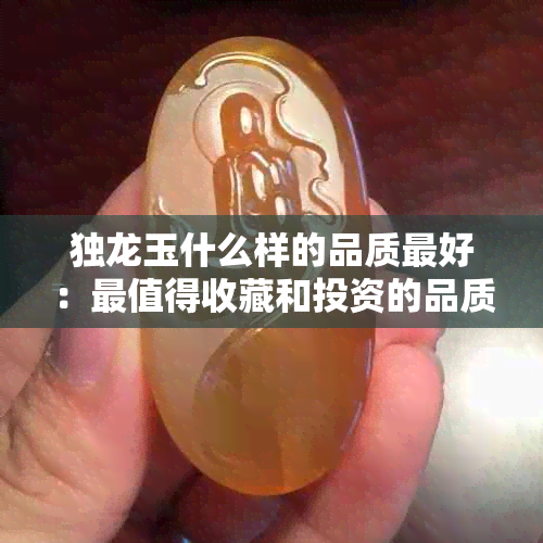 独龙玉什么样的品质更好：最值得收藏和投资的品质