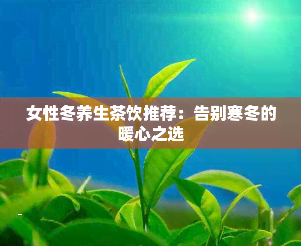 女性冬养生茶饮推荐：告别寒冬的暖心之选