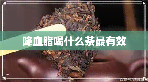 降血脂喝什么茶最有效