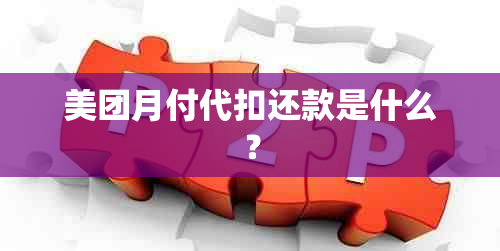 美团月付代扣还款是什么？