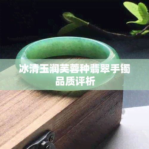 冰清玉润芙蓉种翡翠手镯品质评析