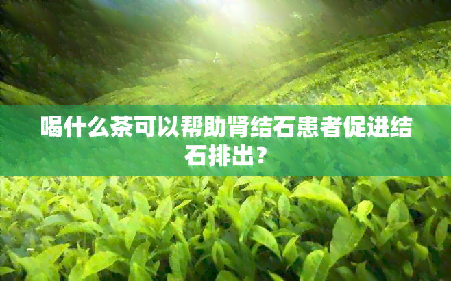 喝什么茶可以帮助肾结石患者促进结石排出？