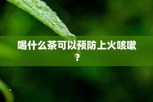 喝什么茶可以预防上火咳嗽？