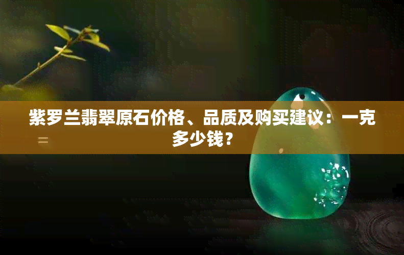 紫罗兰翡翠原石价格、品质及购买建议：一克多少钱？