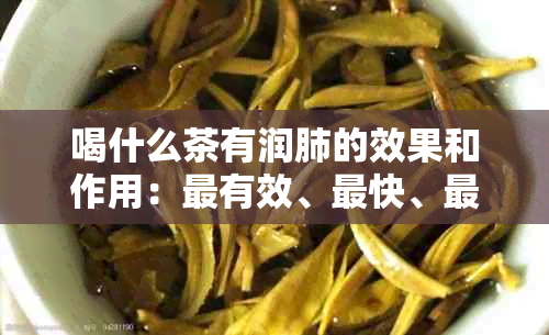 喝什么茶有润肺的效果和作用：最有效、最快、最全面的润肺茶推荐