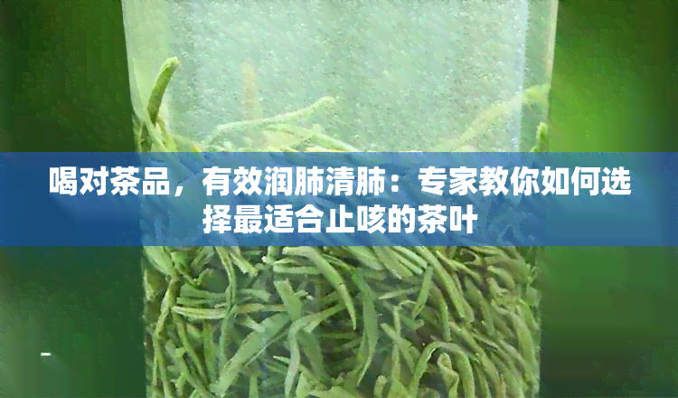 喝对茶品，有效润肺清肺：专家教你如何选择最适合止咳的茶叶