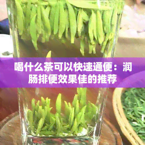 喝什么茶可以快速通便：润肠排便效果佳的推荐