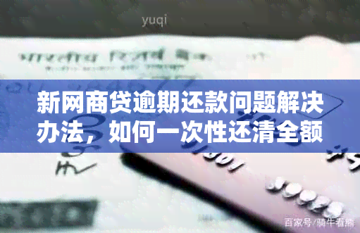 新网商贷逾期还款问题解决办法，如何一次性还清全额？