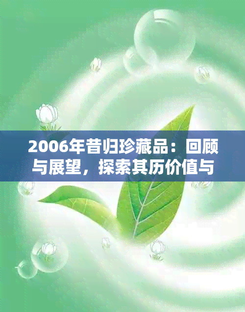 2006年昔归珍藏品：回顾与展望，探索其历价值与市场前景