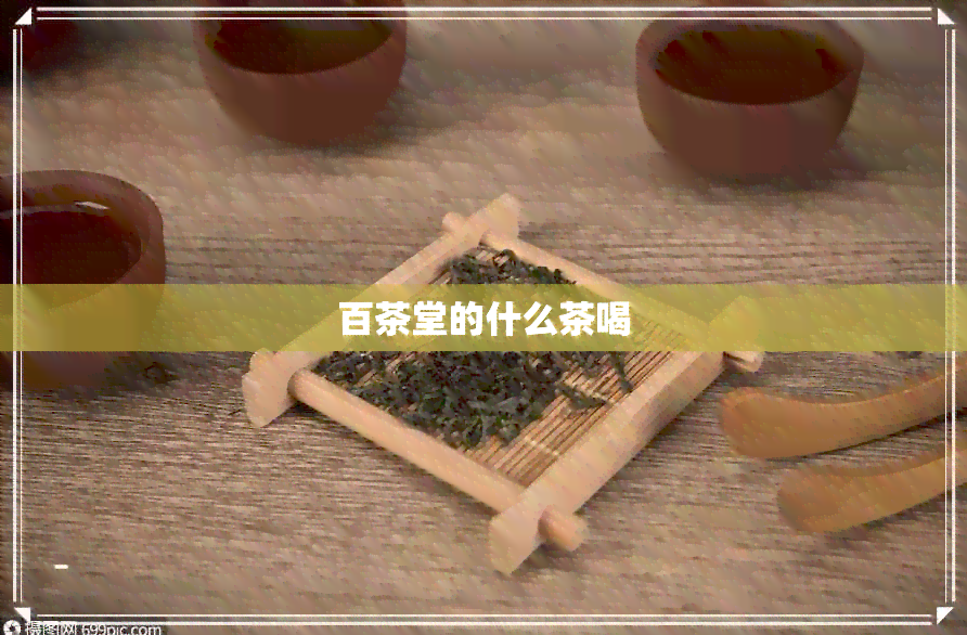 百茶堂的什么茶喝