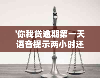 '你我贷逾期之一天语音提示两小时还款真的吗？这是什么意思？'