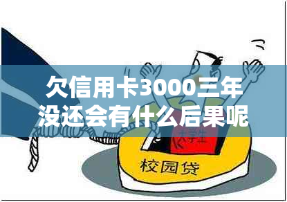 欠信用卡3000三年没还会有什么后果呢？