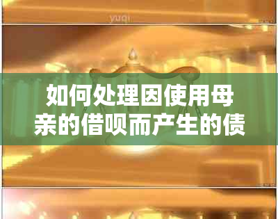 如何处理因使用母亲的借呗而产生的债务问题？