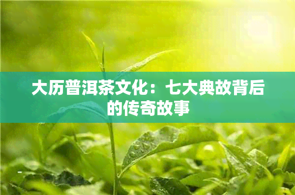 大历普洱茶文化：七大典故背后的传奇故事