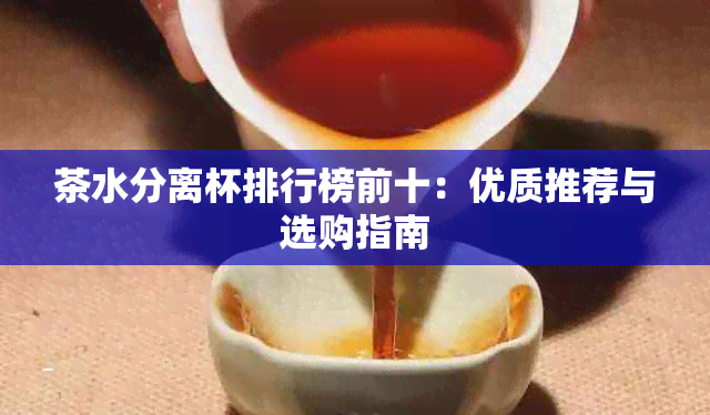 茶水分离杯排行榜前十：优质推荐与选购指南