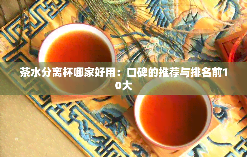 茶水分离杯哪家好用：口碑的推荐与排名前10大