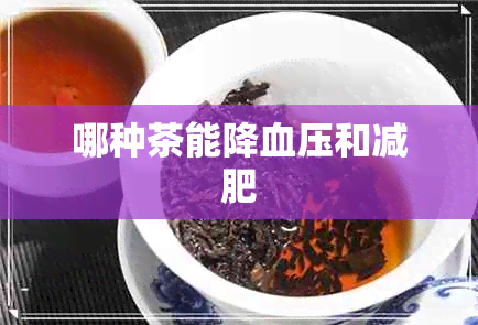 哪种茶能降血压和减肥