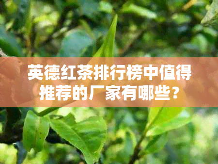 英德红茶排行榜中值得推荐的厂家有哪些？