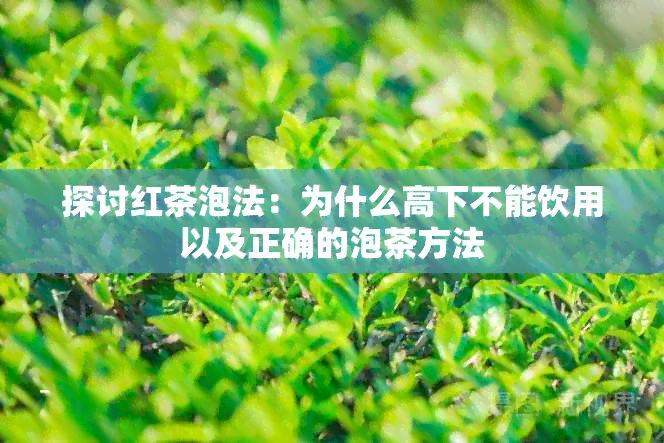 探讨红茶泡法：为什么高下不能饮用以及正确的泡茶方法