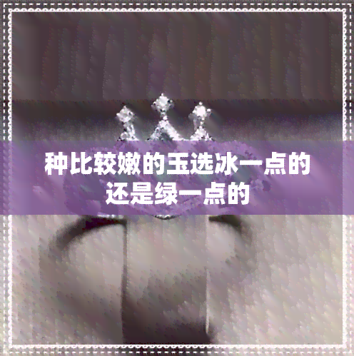 种比较嫩的玉选冰一点的还是绿一点的