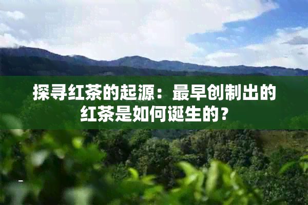 探寻红茶的起源：最早创制出的红茶是如何诞生的？