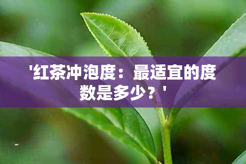 '红茶冲泡度：最适宜的度数是多少？'