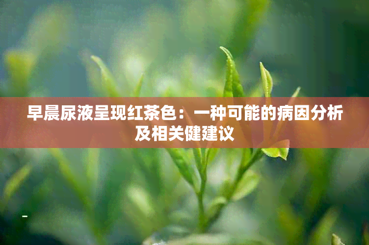 早晨尿液呈现红茶色：一种可能的病因分析及相关健建议